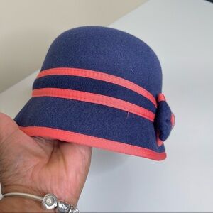 Janie and jack Navy And Pink Cloche Hat 2t-3